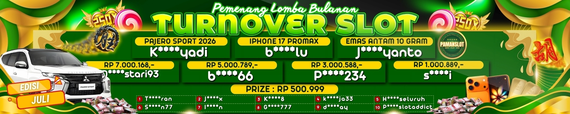 PEMENANG TO BULANAN SLOT